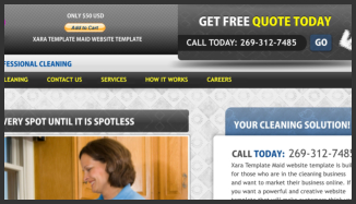Xara Template Cleaning Maid Website Template $50